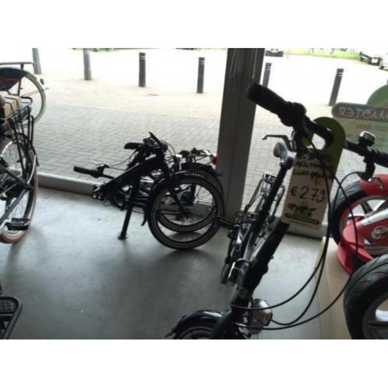 Vouwfiets fietsen 20 inch mat zwart 6 v aanbieding op=op !!