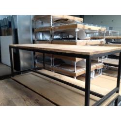 Industriële hoektafel ‘ Factory’ Salon- Eettafel Sidetable