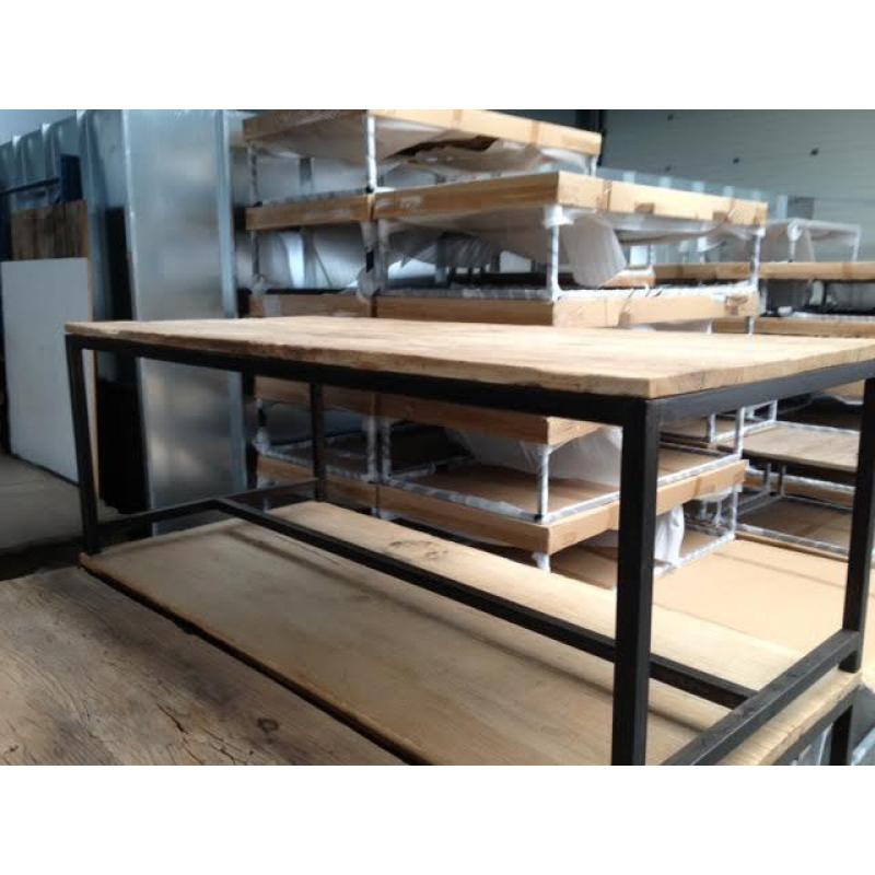 Industriële hoektafel ‘ Factory’ Salon- Eettafel Sidetable