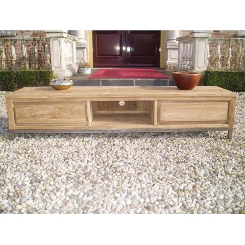Tv meubel oud teakhout met metaal 180 cm Atlanta010TL