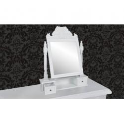 Kaptafel Spiegel Barok wit