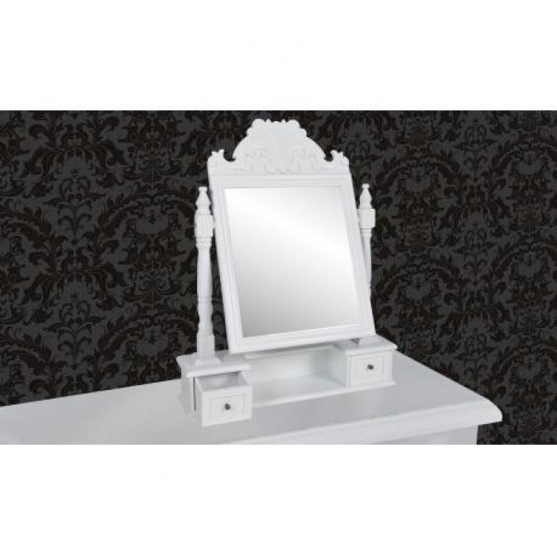 Kaptafel Spiegel Barok wit