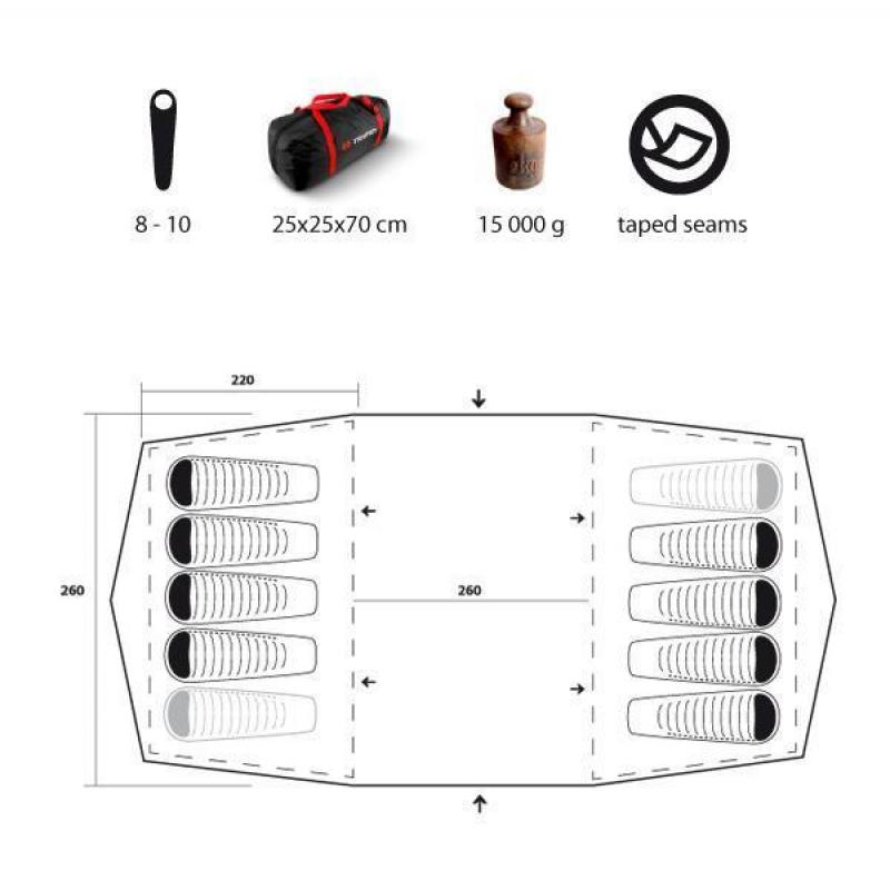 Trimm GALAXY tent (10 personen) NIEUW met 40 % KORTING