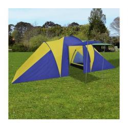 Kampeertent 6-persoons waterbestendig (Blauw/Geel)