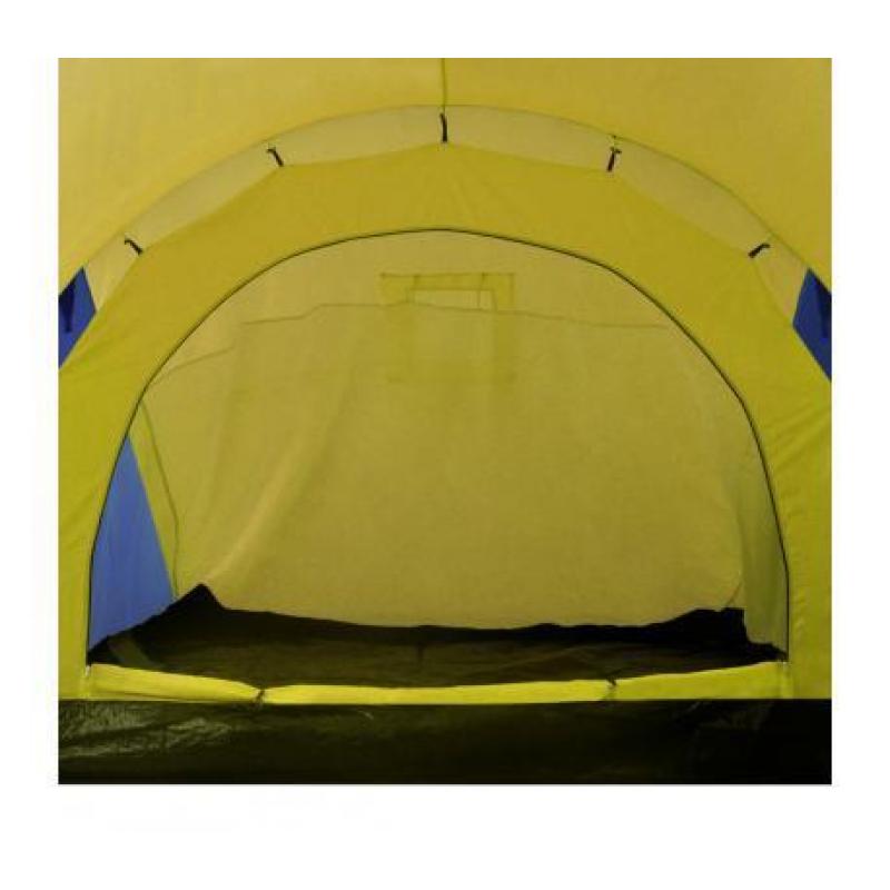 Kampeertent 6-persoons waterbestendig (Blauw/Geel)