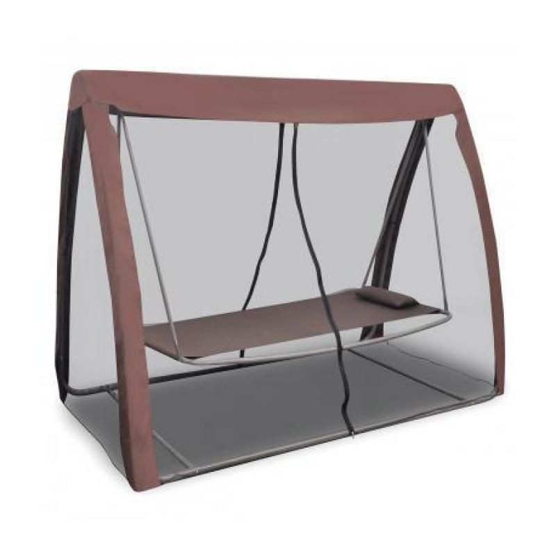 Schommelbed met klamboe voor in de tuin
