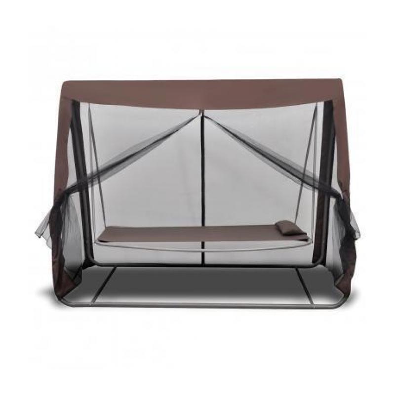 Schommelbed met klamboe voor in de tuin