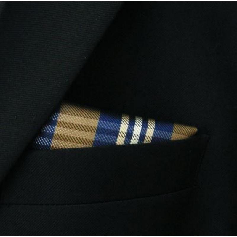 Pochet Geruit Kaki - Zijde > slechts €13.99 - Herenkleding