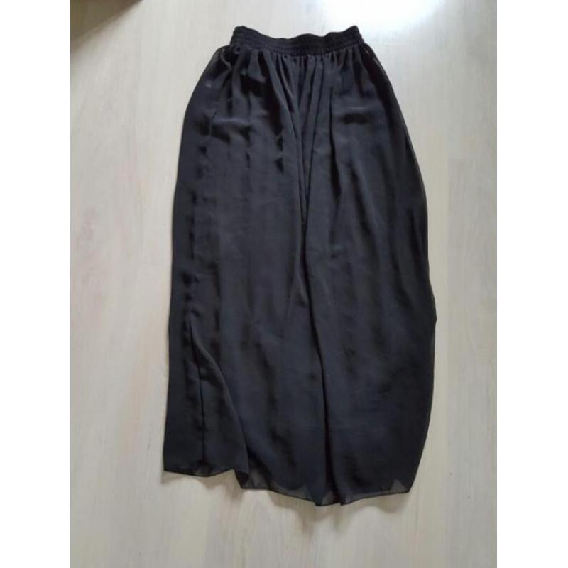 Leuke zwarte chiffon maxi rok AMERICAN APPAREL xs/s zgan