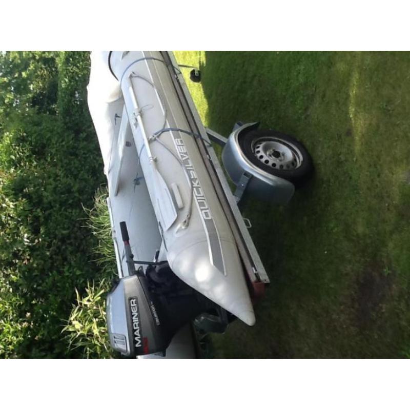 Te koop: QuickSilver rubberboot met buitenboordmotor