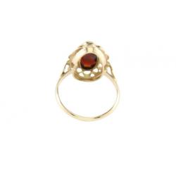 Gouden ring met granaat 14 krt