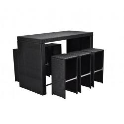 Poly Rattan Riviera 7-delig (zwart)