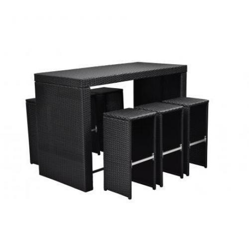 Poly Rattan Riviera 7-delig (zwart)