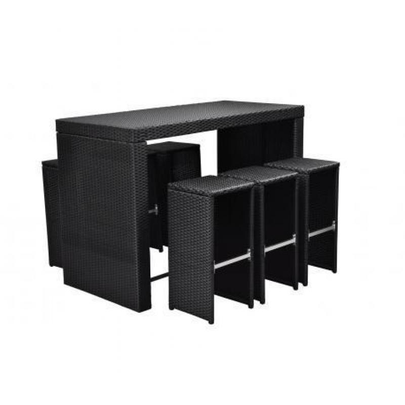 Poly Rattan Riviera 7-delig (zwart)