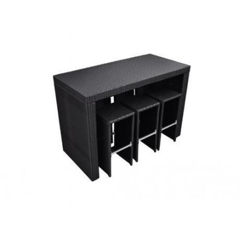 Poly Rattan Riviera 7-delig (zwart)