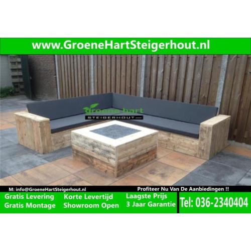 STEIGERHOUTEN Lounge Hoekbank Loungebank SHOWROOM OPEN ACTIE