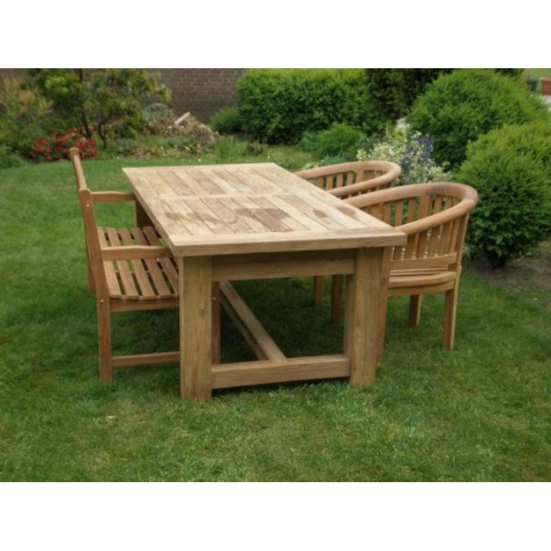 Actie 30% Korting Teak tuinbanken ! Bv.150 cm € 159 !