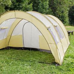 XXL camping tent waterdicht 4-6 personen beige 401688