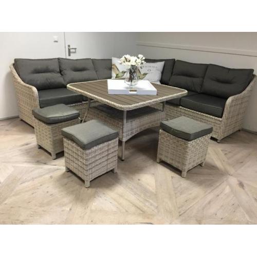 Caracas lounge dining hoekbank, tuinset hoge rug! ACTIE