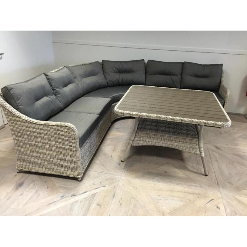 Caracas lounge dining hoekbank, tuinset hoge rug! ACTIE