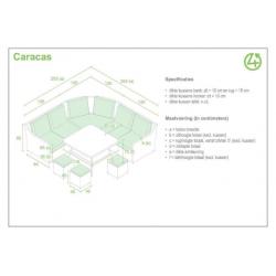 Caracas lounge dining hoekbank, tuinset hoge rug! ACTIE