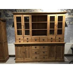 Kast TEAK buffetkast vitrinekast 230 cm VOORRAAD € 1699