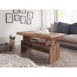 Landelijke salontafel Crown wit /eiken 125cm breed 60cm hoog