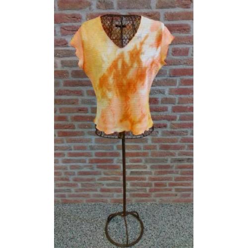 Rhetorique vintage oranje shirt mini mouw maat : M