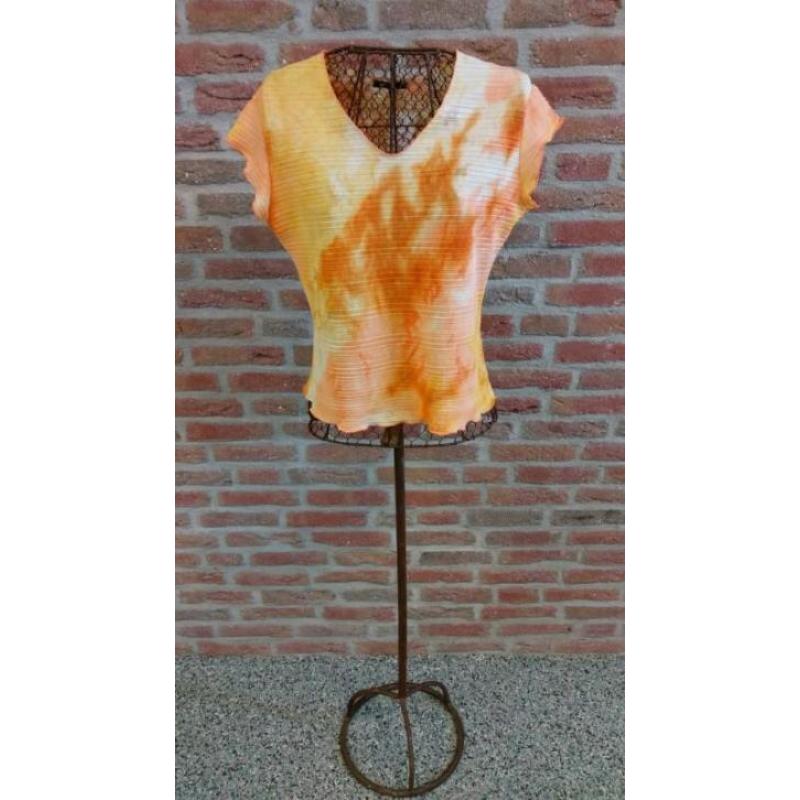 Rhetorique vintage oranje shirt mini mouw maat : M