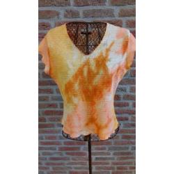 Rhetorique vintage oranje shirt mini mouw maat : M