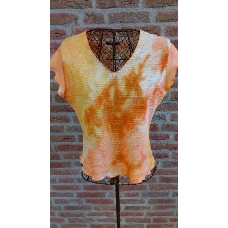 Rhetorique vintage oranje shirt mini mouw maat : M