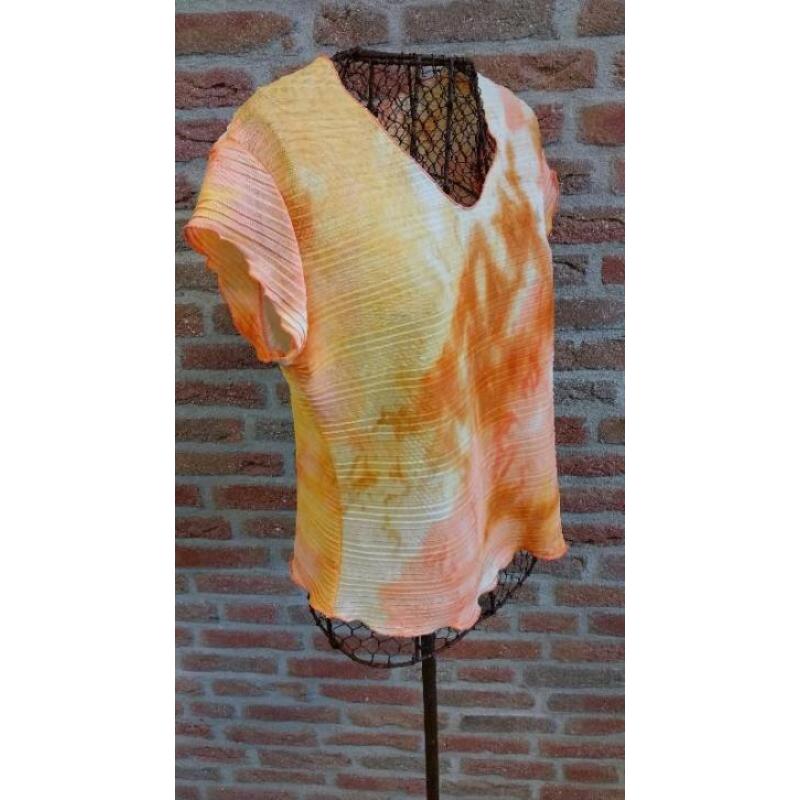 Rhetorique vintage oranje shirt mini mouw maat : M
