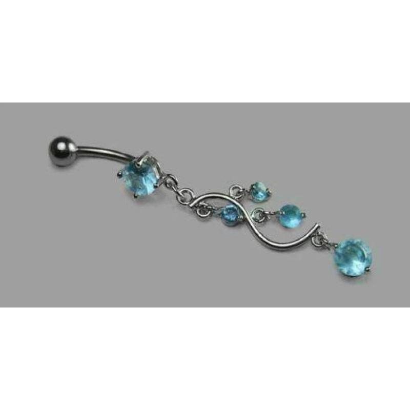 ~ Navelpiercing sliert ~navel piercing wit roze regenboog +