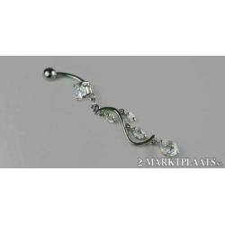 ~ Navelpiercing sliert ~navel piercing wit roze regenboog +