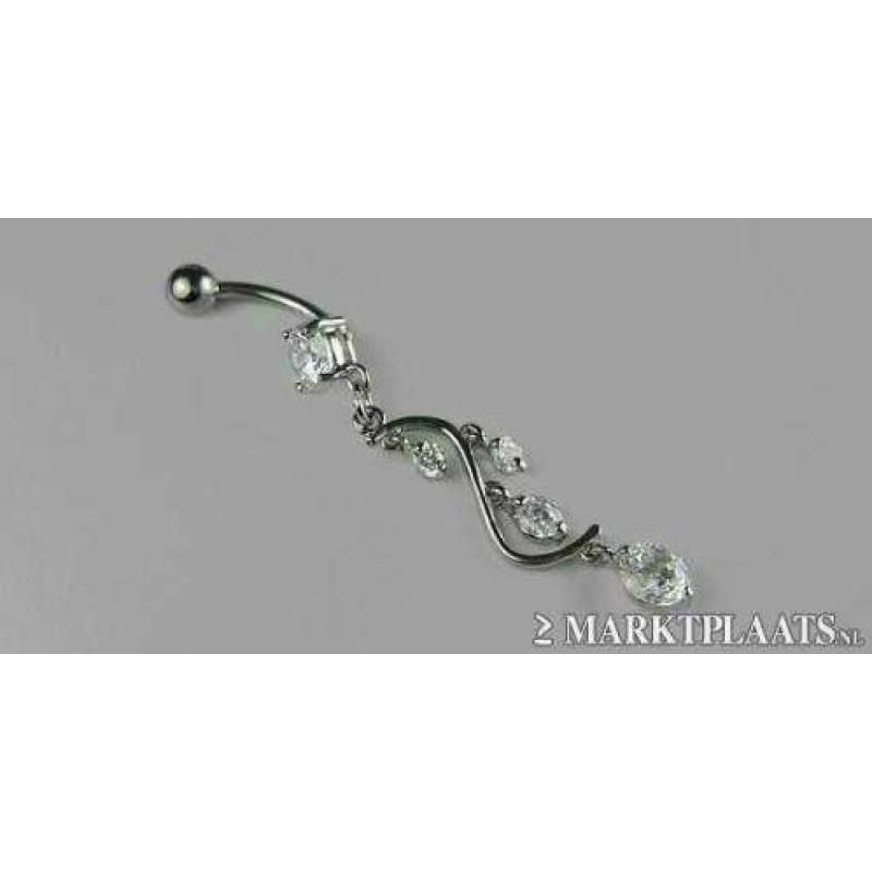 ~ Navelpiercing sliert ~navel piercing wit roze regenboog +