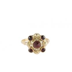 Gouden ring met granaten 14 krt