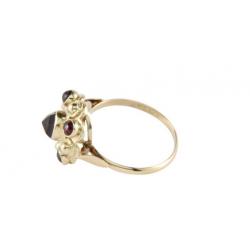 Gouden ring met granaten 14 krt