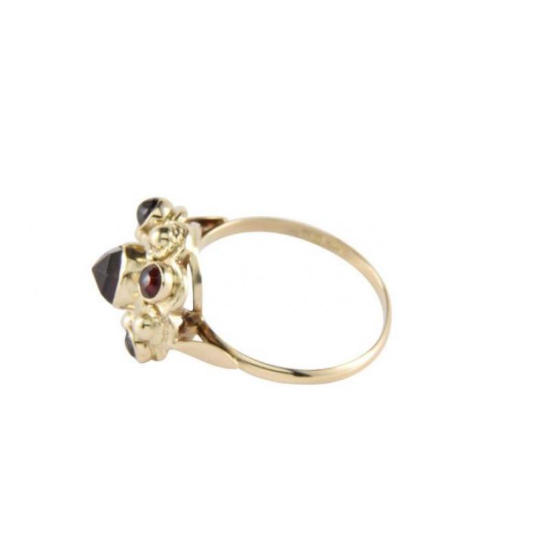 Gouden ring met granaten 14 krt