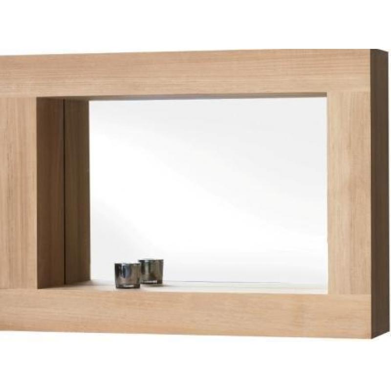 Teak spiegel met diepe lijst LA0030