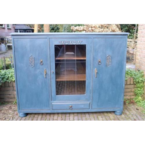 Brocante vitrinekast, kast.