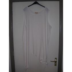 Fraaie aparte witte wijde viscose jurk van Double Fun Fun, L