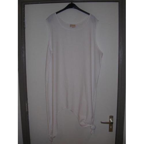 Fraaie aparte witte wijde viscose jurk van Double Fun Fun, L