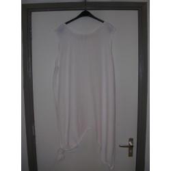 Fraaie aparte witte wijde viscose jurk van Double Fun Fun, L