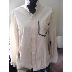 Overhemd ecru met zwart accent mt M