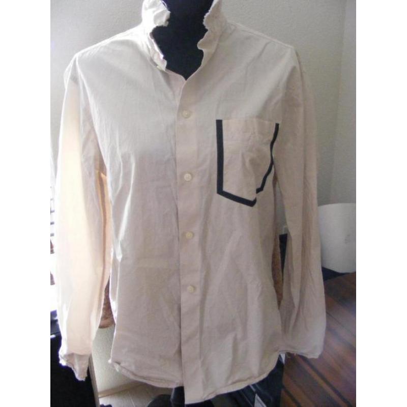 Overhemd ecru met zwart accent mt M