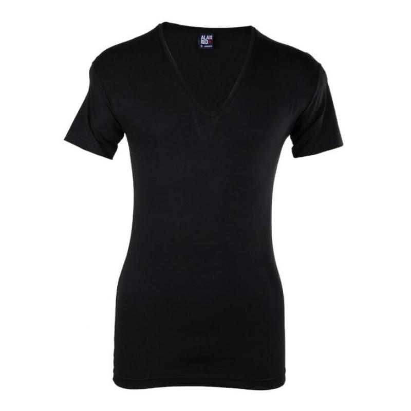 Alan Red T-Shirt Extra Diepe V-Hals Zwart - Zwart M