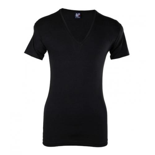Alan Red T-Shirt Extra Diepe V-Hals Zwart - Zwart M