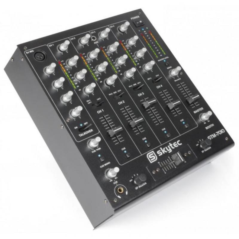 SkyTec STM-7010 Mixer 4-Kanaals DJ Mixer USB