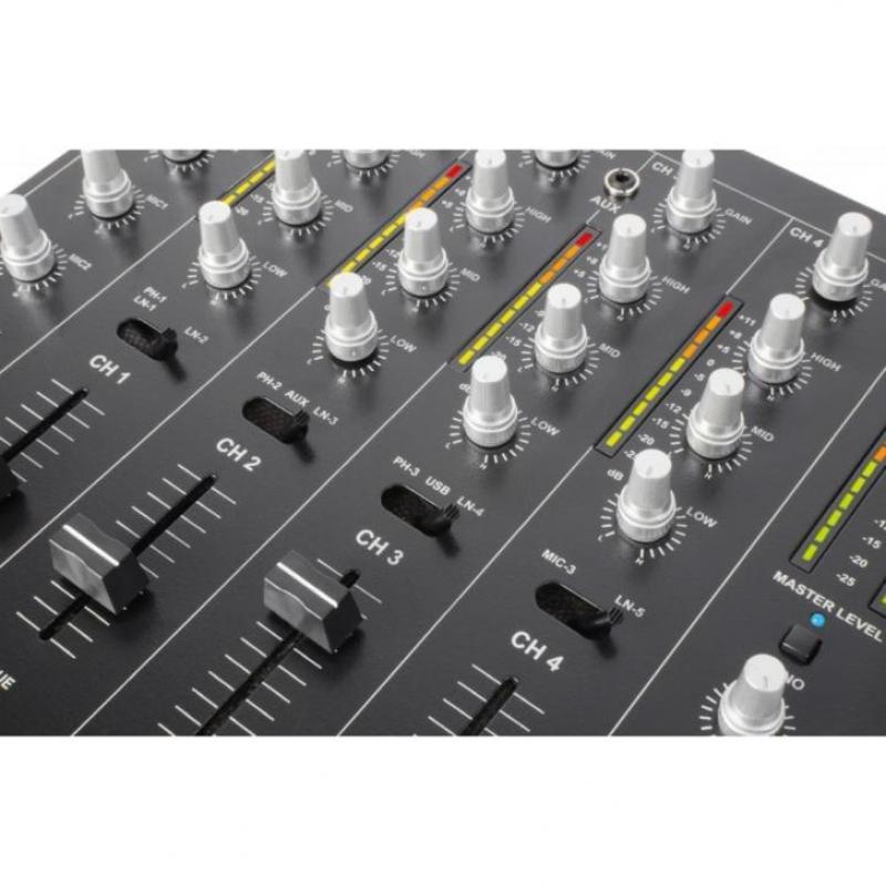 SkyTec STM-7010 Mixer 4-Kanaals DJ Mixer USB