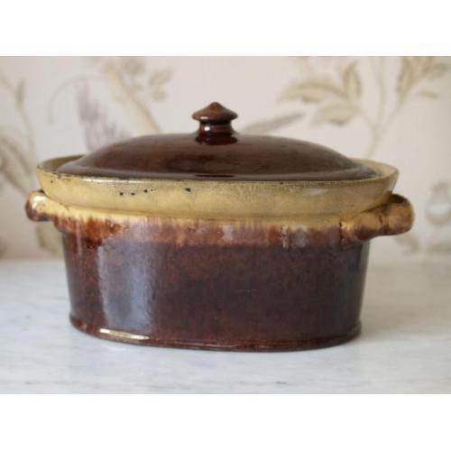 Oude Franse paté schaal *landelijk * brocante *